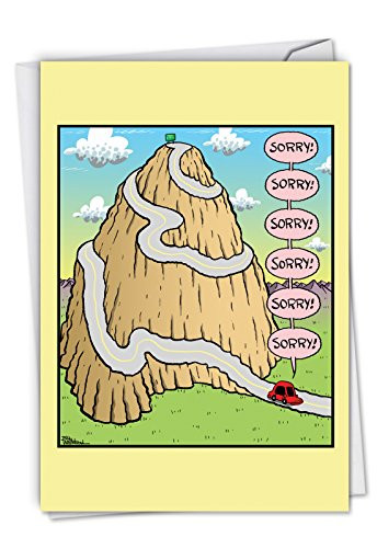 NobleWorks - I'm Sorry Greeting Card with Envelope - Humorous Forgive Me Notecard - Sorry On Every Level C6356SRG