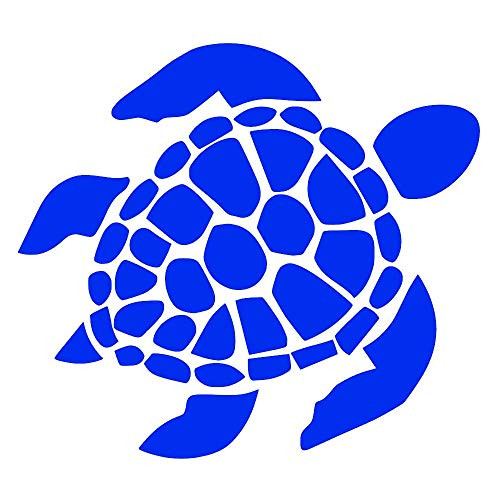 Sea Turtle [Pick Any Color] Vinyl Transfer Sticker Decal for Laptop/Car/Truck/Window/Bumper (3in x 2.7in, Blue)