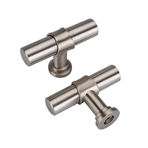 (25 Pack) homdiy Cabinet Knobs Brushed Nickel Drawer Knobs - HDT18BSS Cabinet Hardware Drawer Knobs Single Hole Cabinet Door Knobs for Kitchen Cabinets, Dresser Drawers