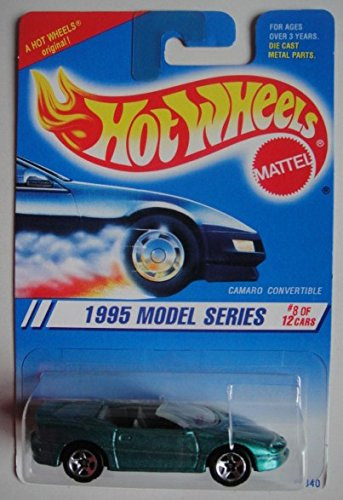 HOT WHEELS 1995 MODELS SERIES #8 OF 12 CARS GREEN CAMARO CONVERTIBLE A HOT WHEELS ORIGINAL CARD 5 SPOKE