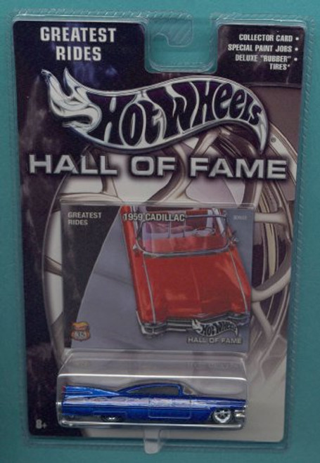 Hot Wheels Mattel 2002 Hall of Fame Greatest Rides 1:64 Scale 35th Anniversary Blue 1959 Cadillac Die Cast Car Hot Wheels Mattel 2002 Hall of Fame Greatest Rides 1:64 Scale 35th Anniversary Blue 1959 Cadillac Die Cast Car