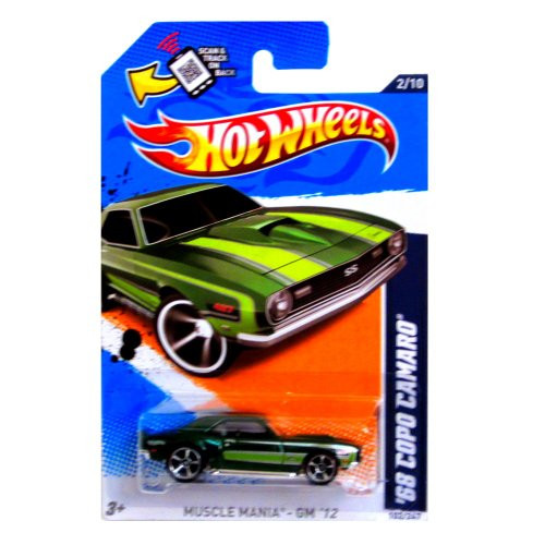 Hot Wheels 2012-102 Muscle Mania 2/10 '68 Copo Camaro GREEN 1:64 Scale