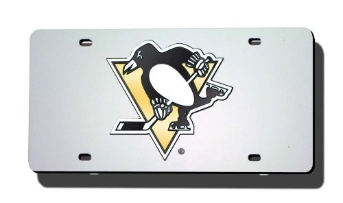 Rico Industries NHL Pittsburgh Penguins Laser Inlaid Metal License Plate Tag Rico Industries NHL Pittsburgh Penguins Laser Inlaid Metal License Plate Tag