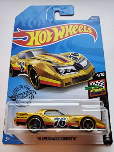 Hot Wheels 2020 Hw Race Day '76 Greenwood Corvette, 34/250 Gold