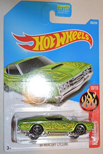 HOT WHEELS HW FLAMES 10/10 SERIES GREEN '69 MERCURY CYCLONE 100/250