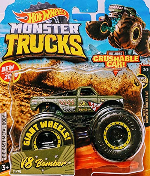 Hot Wheels Monster Jam V8 Bomber Includes Crushable Car 11/75 Monster Trucks Live 2/6