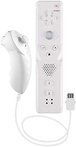 Wii Remote Controller and Nunchuck Controller Compatible for Nintendo Wii&Wii U Console (White)