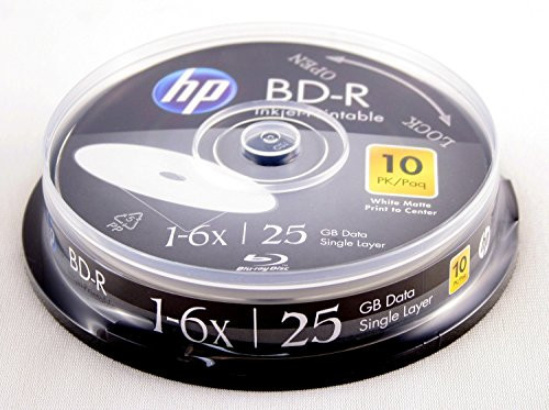 HP BD-R 6X 25GB 10PK Cake Box White Inkjet Printable