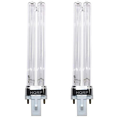 HQRP 2-Pack 9W Bulbs Compatible with GermGuardian EV9LBL Bulb Replacement fits EV9102, REV9102, GG3000BCA