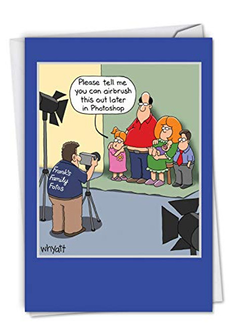 NobleWorks - Funny Father's Day Card with Envelope - Humor Greeting Card for Dads, Stepdad, Grandpa - Airbrushed Family C6818FDG NobleWorks - Funny Father's Day Card with Envelope - Humor Greeting Card for Dads, Stepdad, Grandpa - Airbrushed Family C6818FDG