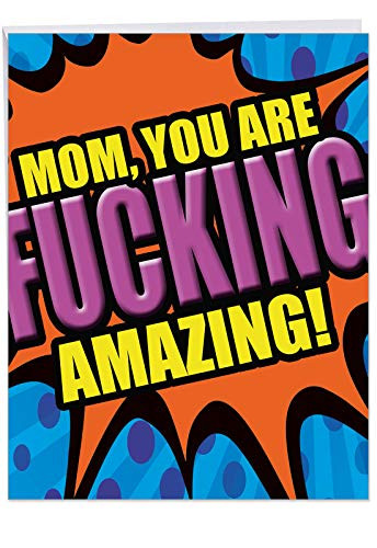 Amazing Mom - Hysterical Happy Mothers Day Card with Envelope (Large 8.5 x 11 Inch) - Adult Humor Notecard Stationery for Mothers - Funny Mothers Day Appreciation Card From All Of Us J2084MDG-US