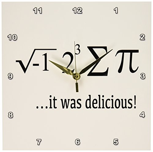 3dRose DPP_128179_1 I Ate Sum Pi it was Delicious Math Humor Mathematics Math Teacher Wall Clock, 10 by 10-Inch 3dRose DPP_128179_1 I Ate Sum Pi it was Delicious Math Humor Mathematics Math Teacher Wall Clock, 10 by 10-Inch