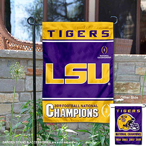 Louisiana State LSU Tigers 4 Time and 2019 Football Champions Garden Banner Flag