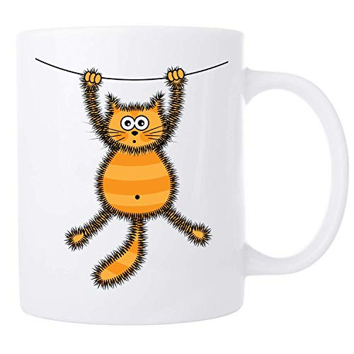 Orange Cat Gift Mug  Ginger Red Tabby, Mischievous Kitty - Coffee Cup for Cat Lovers