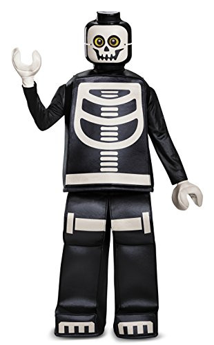 Disguise Lego Skeleton Prestige Costume, Black, Small (4-6)