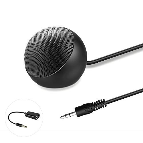 Computer Microphone, 3.5mm Desktop Omnidirectional Condenser Microphone PC Laptop Mic for Recording Gaming Streaming Podcasting, Compatible with Windows/Mac