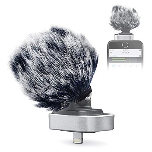 SUNMON Microphone Furry Windscreen for Shure MV88, Muff Windshield Windjammer Deadcat for MV88 iOS Microphone suitable for iPhone/iPad