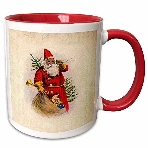 3dRose Illustration Of African American Santa Claus Ceramic Mug, 11oz, Red/White 3dRose Illustration Of African American Santa Claus Ceramic Mug, 11oz, Red/White