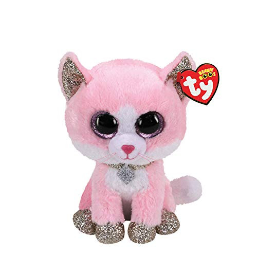 Claire's Official Ty Beanie Boo Amaya The Cat Soft Plush Toy for Girls, Pink, Small, 6 Inch