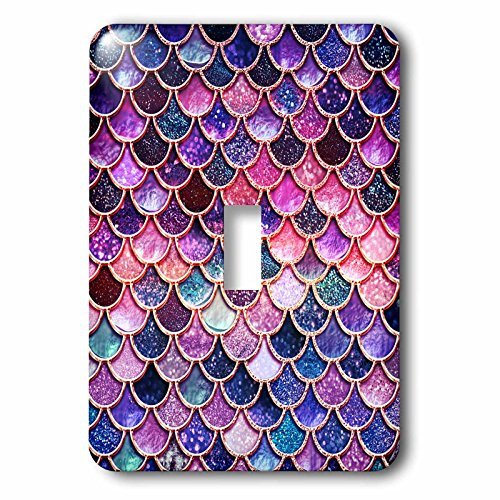 3dRose lsp_275448_1 Image of Sparkling Pink Purple Luxury Elegant Mermaid Scales Glitter Toggle Switch, Mixed