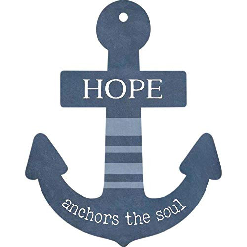 P. Graham Dunn Hope Anchors The Soul Nautical Blue 3 x 2 Wood Hanging Gift Wrap Tag Charms Set of 5