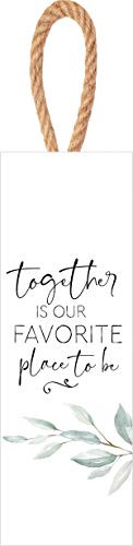 P. Graham Dunn Together is Our Favorite Place White 10 x 4 Pine Wood Decorative String Sign