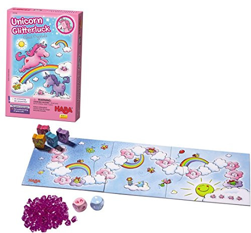 HABA Unicorn Glitterluck Cloud Crystals - A Sparkling Die Competition Ages 3+ (Made in Germany)