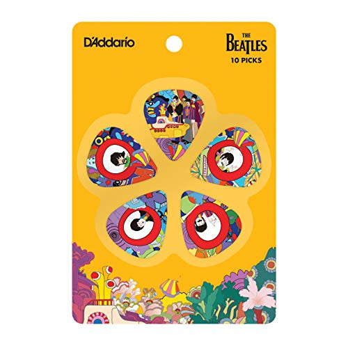 D'Addario Accessories Beatles Guitar Picks, Yellow Submarine, 10 Pack, Heavy Gauge (1CWH6-10B7)