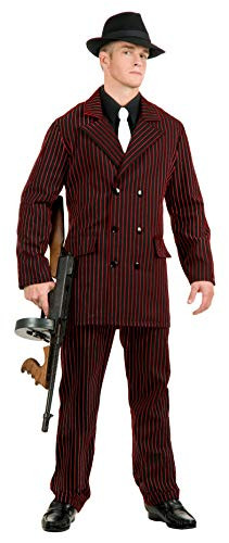 Charades Men's Classic Gangster, Black/red, Large