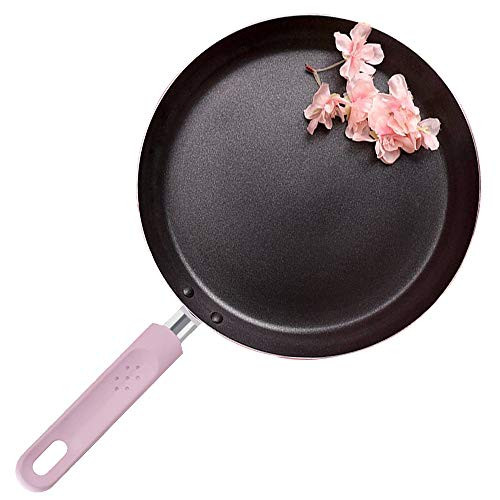 ROCKURWOK Non-Stick Fry Pan, Pancake Omelette Crepe Saute Skillet, Stainless Steel, 9.5-Inch, Pink