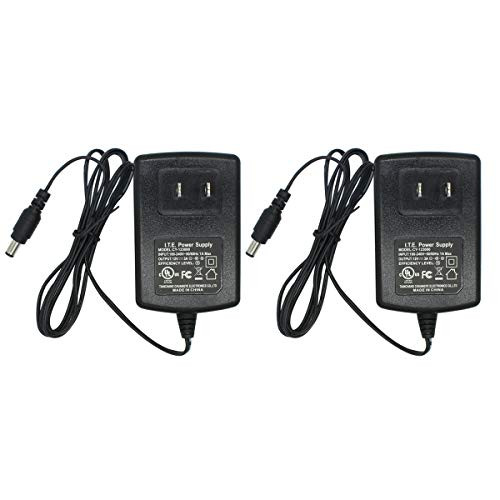 2-Pack AC to DC 12V 3A Power Supply Adapter 5.5mm x 2.1mm for CCTV Camera DVR NVR UL Listed FCC