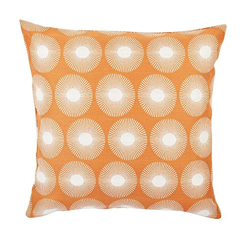 In My Own Style by Vesper Lane FL03ORZ18I Modern Floral Throw Pillow 18" x 18" Orange/White