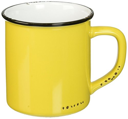 Abbott Collection Enamel Look Stoneware Mug, Yellow