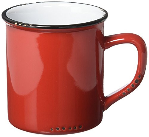 Abbott Collection Enamel Look Stoneware Mug, Red - 27-Enamel/Mug RED