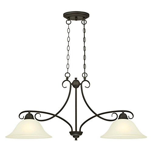 Westinghouse Lighting, Oil Rubbed Bronze 6305900 Dunmore Two-Light Indoor Island Pendant, Finish with Frosted Glass