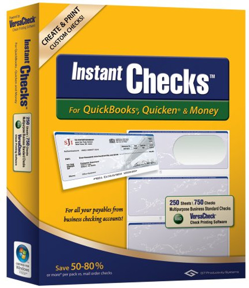 Instant Checks for QuickBooks, Quicken & Money: Form #3000 Business Standard - Green Graduated 250pk