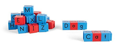 hand2mind Jumbo Alphabet Linking Letter and Word Building Cubes for Early Reading (Set of 28)