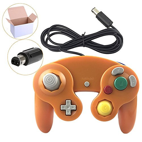 Poulep Wired Controller for Gamecube Game Cube, Classic Ngc Gamepad Joystick for Wii Nintendo Console (Orange)