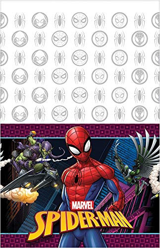 amscan 571860 Spider-Man Webbed Wonder Plastic Table Cover, Party Favor 54" x 96" 1 ct