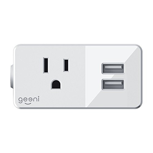 Geeni GN-WW106-199 Switch + Charge Smart Wi-Fi Plug with 2 USB Ports, No Hub Required, Works with Amazon Alexa, Google Assistant & Microsoft Cortana, White
