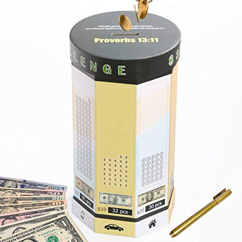 Money Saving Box Piggy Bank for Adults Travel Fund, Vacation Fund, Adventure Fund and Honeymoon Fund (Dollar Green)