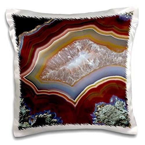 3D Rose Quartzsite Banded Agate Orange Pillow Case, 16" x 16"