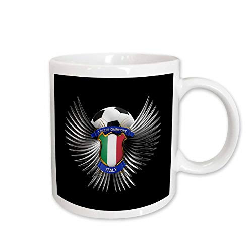 3dRose Italy soccer ball with crest team football Italian Mug, 15 oz, Ceramic 3dRose Italy soccer ball with crest team football Italian Mug, 15 oz, Ceramic