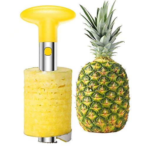 Pineapple Cutter, Pineapple Corer and Slicer Tool, DSafer Fruit Pineapple Peeler Corer Slicer with Safe Material Stainless Steel 430 for Home and Kitchen, Yellow Pineapple Cutter, Pineapple Corer and Slicer Tool, DSafer Fruit Pineapple Peeler Corer Slicer with Safe Material Stainless Steel 430 for Home and Kitchen, Yellow