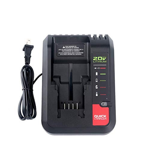 LENMAX PCC692L PCC691L Charger for Porter Cable 20V MAX Lithium Ion Battery PCC680L PCC681L PCC682L PCC685L PCC685LP PCC699L PCC600 PCC640, Compatible with Black+Decker 20V MAX Li-Ion Battery LBXR20 L