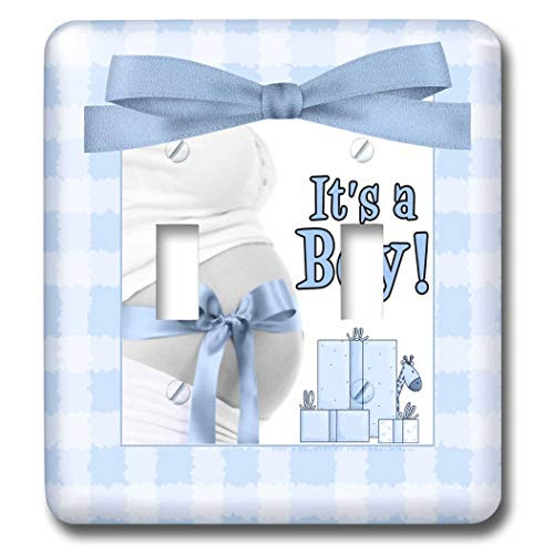 3dRose lsp_40754_2 Its A Boy Blue Maternity Double Toggle Switch