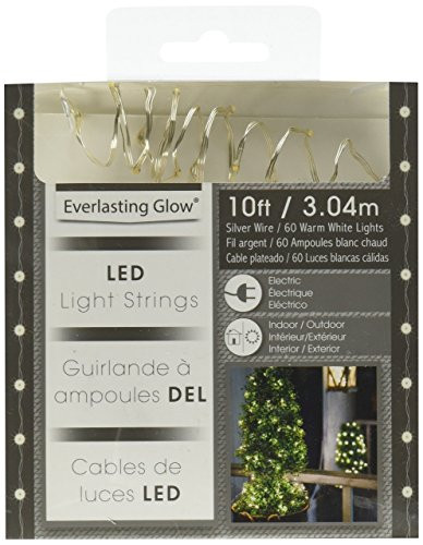 The Gerson Company 38653 10' Outdoor Electric Micro LED Light String, Warm White