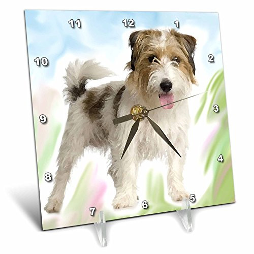 3dRose LLC Jack Russell Terrier Desk Clock, 6 by 6-Inch