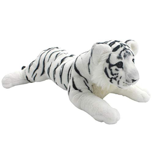 JESONN Stuffed Animals Tiger Toy Plush Cat (White, 19 Inch)
