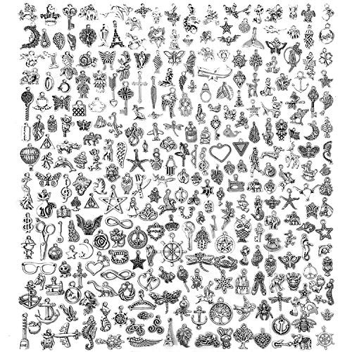 JIALEEY 300 PCS Wholesale Bulk Lots Jewelry Making Charms Mixed Smooth Tibetan Silver Alloy Charms Pendants DIY for Necklace Bracelet Jewelry Making and Crafting JIALEEY 300 PCS Wholesale Bulk Lots Jewelry Making Charms Mixed Smooth Tibetan Silver Alloy Charms Pendants DIY for Necklace Bracelet Jewelry Making and Crafting
